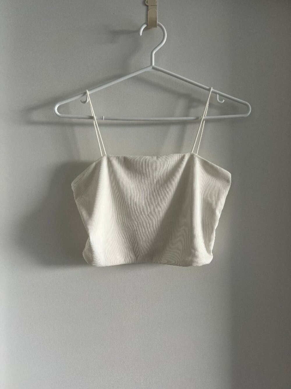 (2for$10) SHEIN Ribbed Spaghetti Strap Crop Top Square Neck Size S